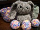 Love Bunny with Felted baskets and eggs