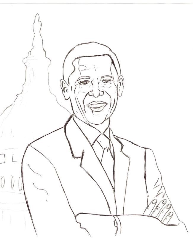 Obama Coloring Page