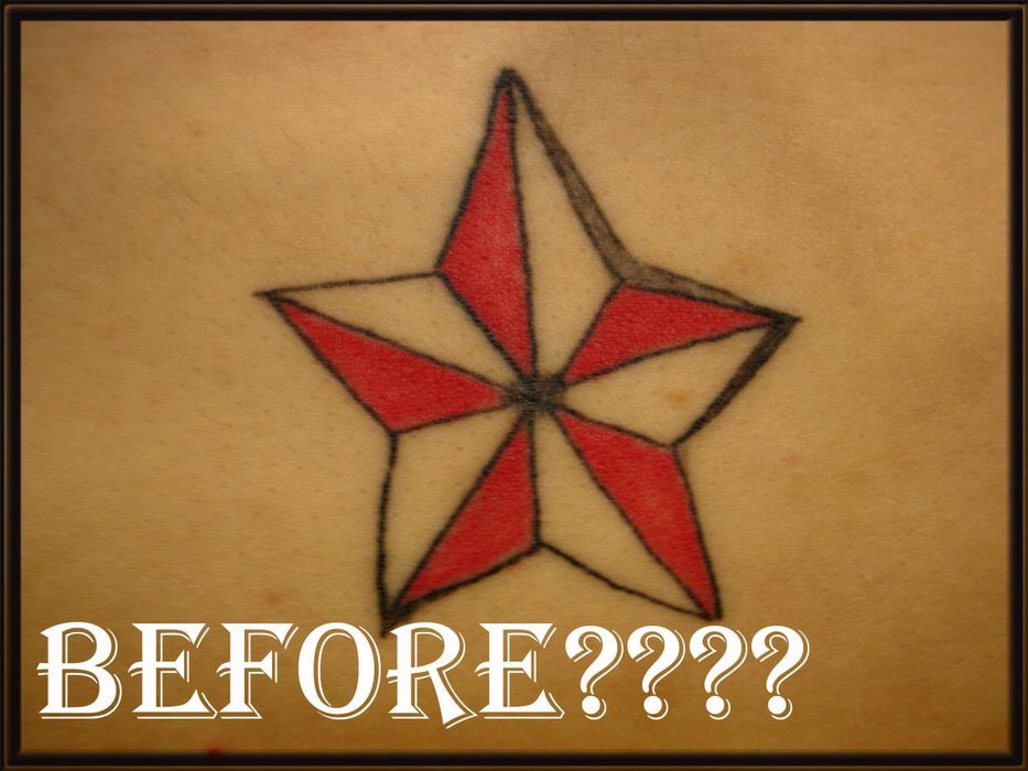 this pour girl had the worst star tattoo ever,.i fixed what she had and 
