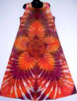 XXXL Hip Mama Long Tank Dress w/ Mandala--Unsung Colors: Fiery Orange & Gold
