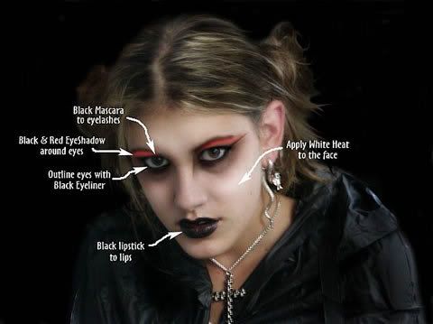 gothic makeup pictures. how to apply goth makeup