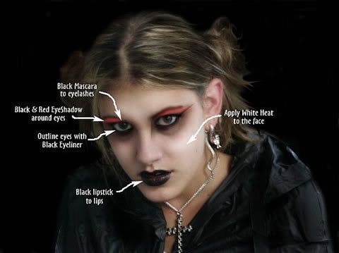 goth makeup designs. characteristic Goth makeup