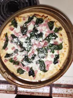 Chard & Canadian Bacon Pizza