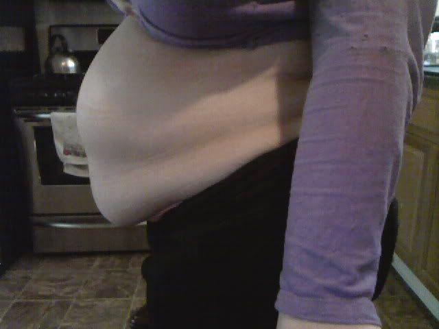 6 month belly, side view