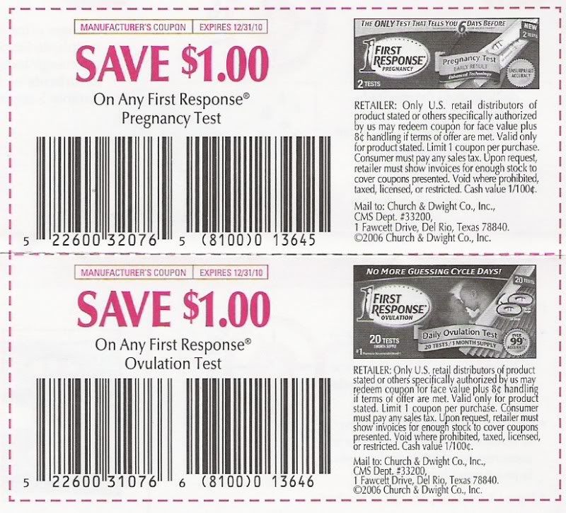 First Response Coupons In 2WW Hangout Forum
