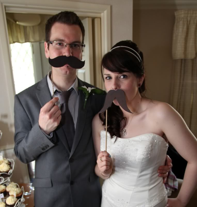 Bride and Groom Moustache Props