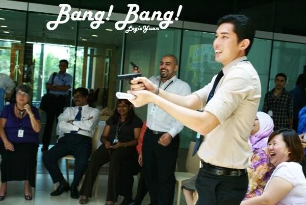 Two armed lecturers in a shootout