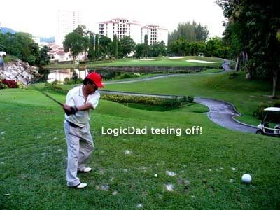 LogicDad teeing off