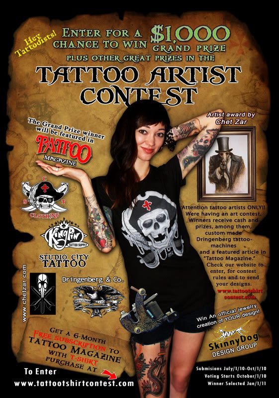 We're having a contest(Kingpin tattoo supply,Tattoo magazine,SCT,Dringenberg 