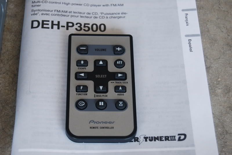 FS Pioneer DEHP3500 Remote, manual, faceplate case and install piece