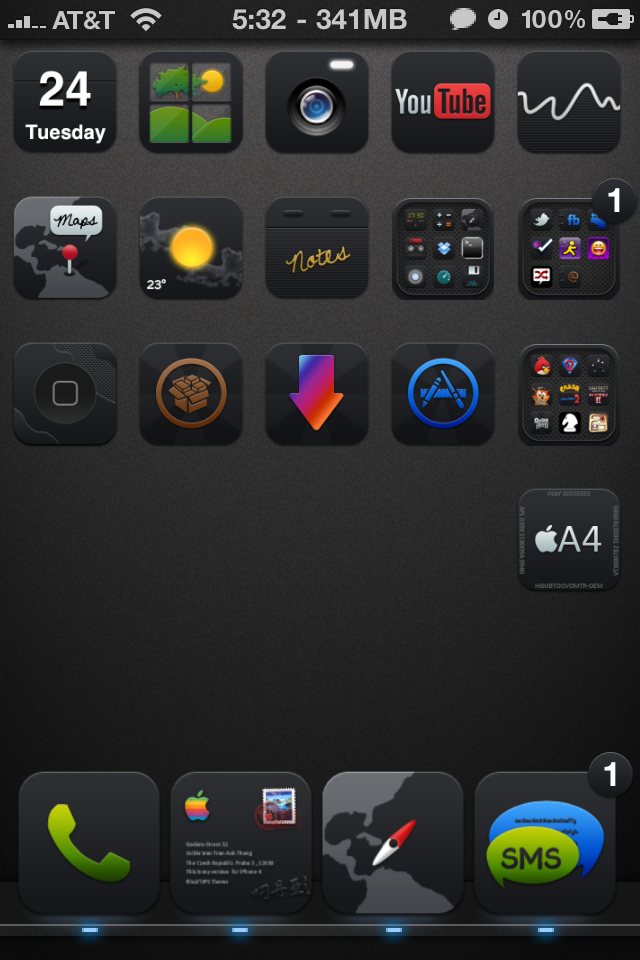 Re Theme Black'UPS Darkness HD for iPhone 4 here is my screenshot