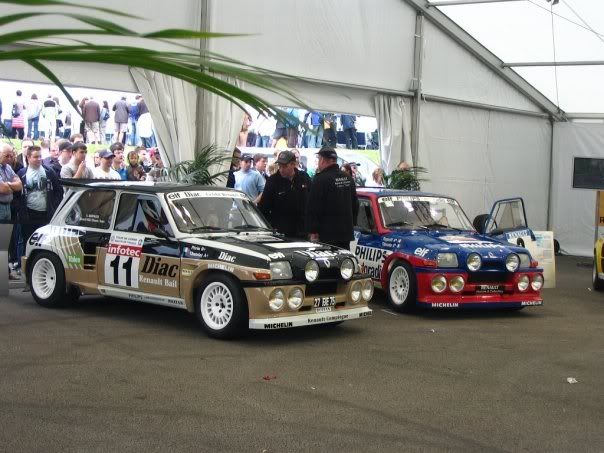 Renault rally cars from 1983 image Spitfire over Silverstone