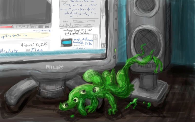 DSG 1449: Sci-Fantasy SLIMY THING CRAWLS FROM DIMENSIONAL PORTAL ONTO OFFICE DESK DSG 1449: Sci-Fantasy SLIMY THING CRAWLS FROM DIMENSIONAL PORTAL ONTO OFFICE DESK