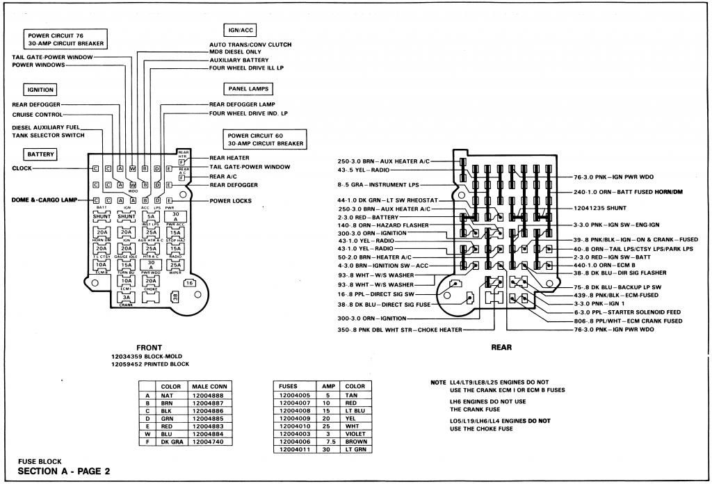 Wiring Diagram needed for 89 K-5 detailed fuse block schematic