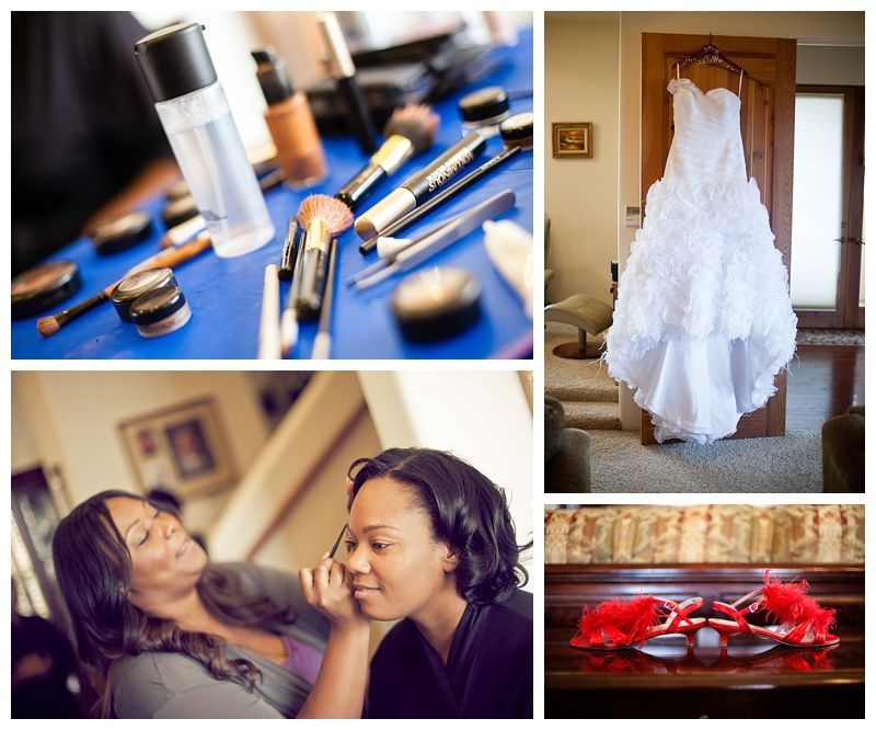 Bride getting ready, dress, makeup, bride