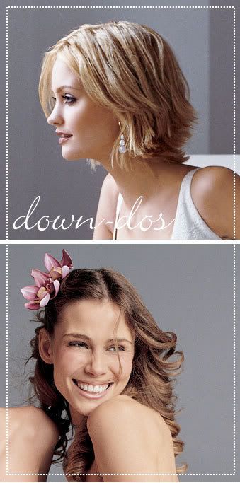 We have updos downdos and half up half down You can view these pictures