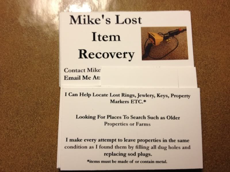 Business Cards Friendly Metal Detecting Forums