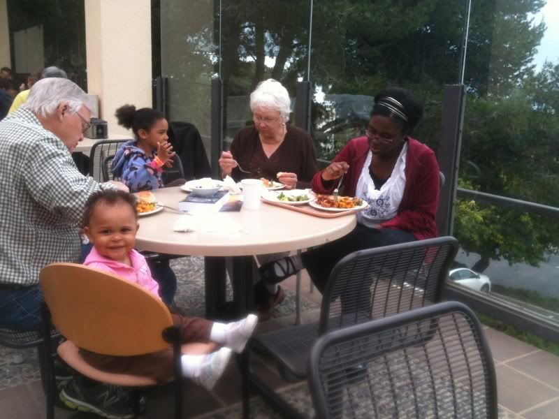 Lunch on the cafe patio with my parents