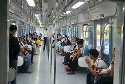 LRT 2 train ride on a rainy day