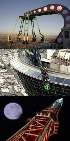 stratosphere roller coaster. the roller-coaster and are