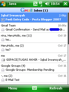 Tampilan Gmail dengan Java