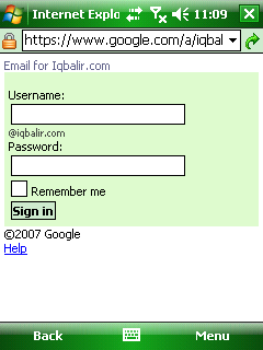 Tampilan Login Gmail Hosted dengan Webbased