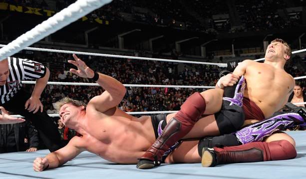 Daniel Bryan with Chris Jericho in a heel hook