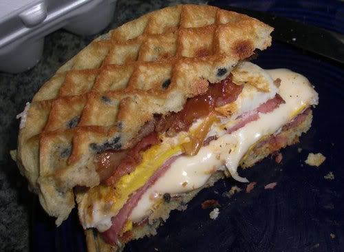 Blueberry Waffle Breakfast Sandwich