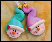 Clay Creations Swirly Snowman Personalized Ornament