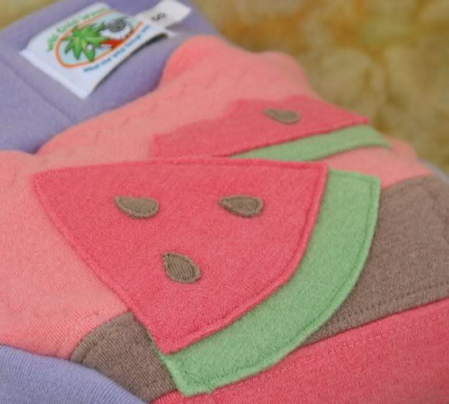WHIMSY of a Treat From the Garden - WCW Wool Interlock Pull On MasterPiece Soaker- Watermelon- Small