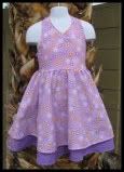 Purple Floral Twirly Halter Dress (YPS 12m - 6)
