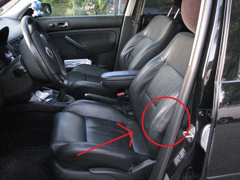 Square Bolster frame coming out of the leather seat VW Vortex