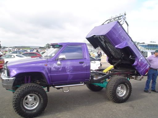 jacked up trucks. Some crazy jacked up trucks.