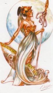 Atenea, diosa griega de la sabiduría, la inteligencia y las artes.