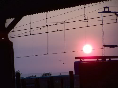Zonsondergang vanuit station Breda