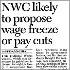NWC likely to propse wage freeze or pay cuts