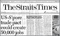US-Singapore trade pact could create 50,000 jobs