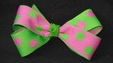 3 1/4" lime/hot pink bow