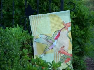 Hummingbird garden flag