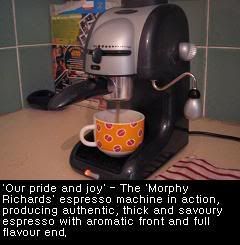 Morphy Richards espresso machine in action