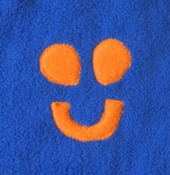 SMALL EmotiBums fleece soaker: Blueberry/Carrot "Smile"