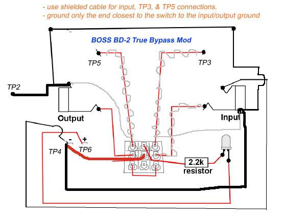 BOSS BD-2 True Bypass Wiring Diagram Photo by CannonFodder187 | Photobucket
