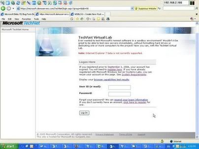 MS TechNet Virrtual Labs as phishing