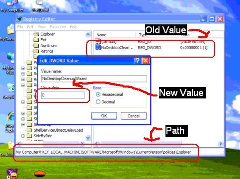 Desktop Cleanup Wizard missing or blank: Solution