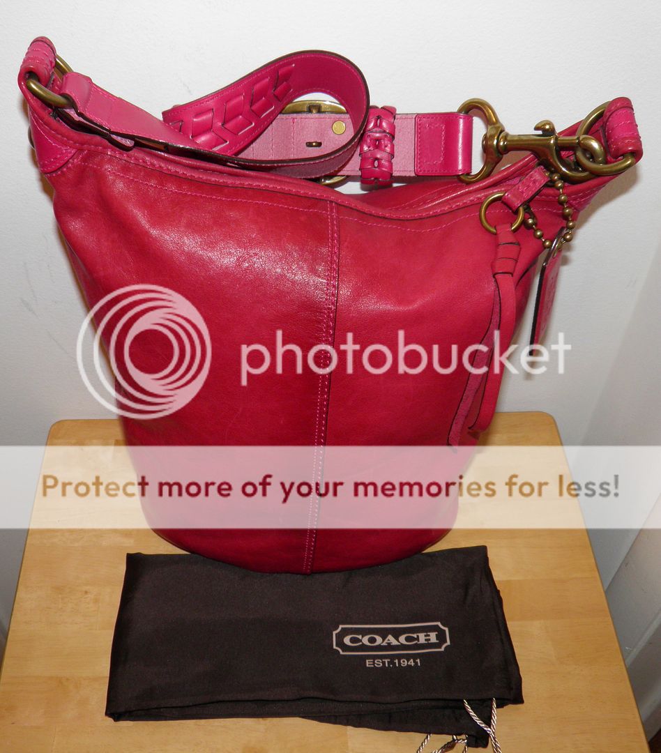 Coach Magenta Leather Lg Bleecker Duffle Handbag 11423 Shoulder Bag 