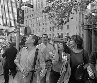 NYer's look on in horror at WTC attack