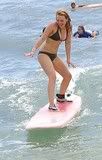Hilary surfing