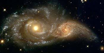 spiral galaxies collide