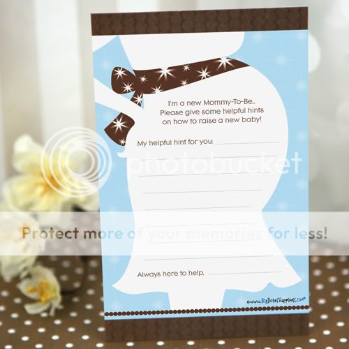 20 Baby Shower Helpful Hint Advice Cards  