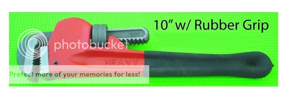 10 HEAVY DUTY PIPE WRENCH WITH RUBBER GRIP  